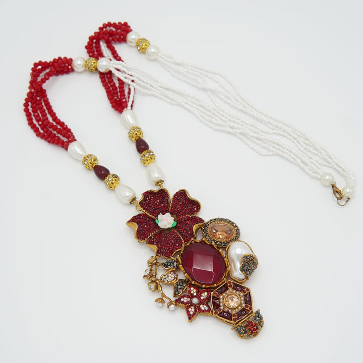 Turkish M.O.P Full Stones Big Pendant Mala - tlmjewels