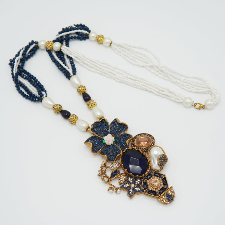 Turkish M.O.P Full Stones Big Pendant Mala - tlmjewels