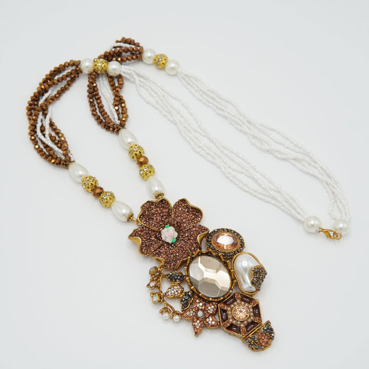 Turkish M.O.P Full Stones Big Pendant Mala - tlmjewels