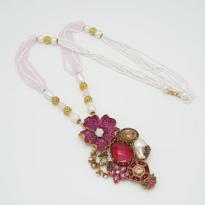 Turkish M.O.P Full Stones Big Pendant Mala - tlmjewels