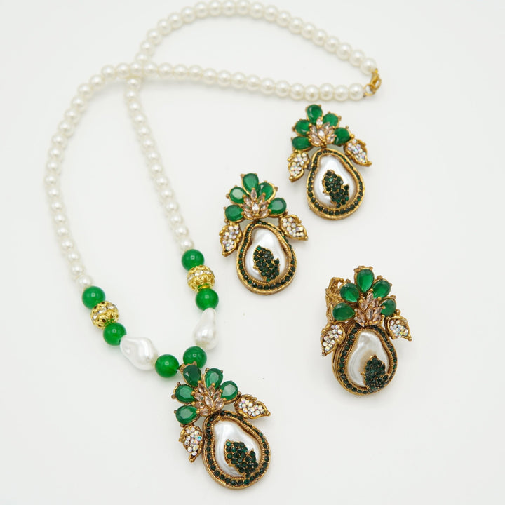 Turkish M.O.P Gems Stones Combo Set - tlmjewels