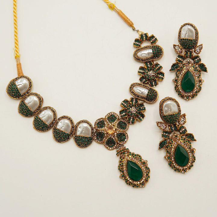 Turkish Mother Of Pearl Designer Necklace Set - tlmjewels