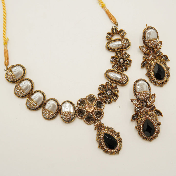 Turkish Mother Of Pearl Designer Necklace Set - tlmjewels