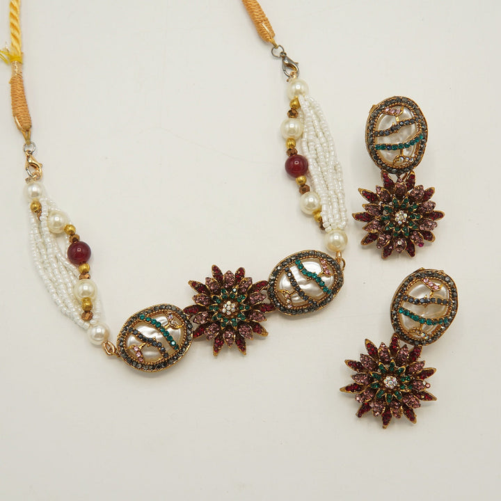 Turkish Mother Of Pearl Half Choker Set - tlmjewels