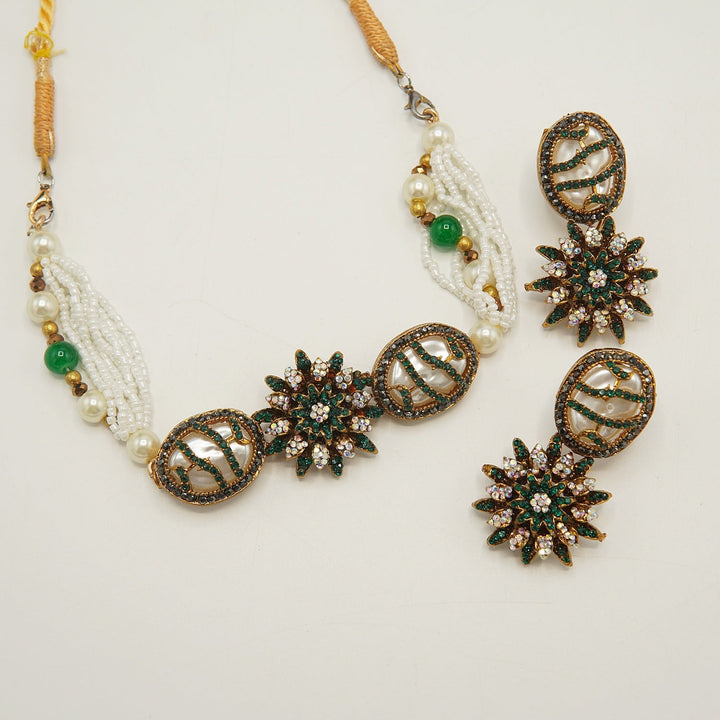 Turkish Mother Of Pearl Half Choker Set - tlmjewels