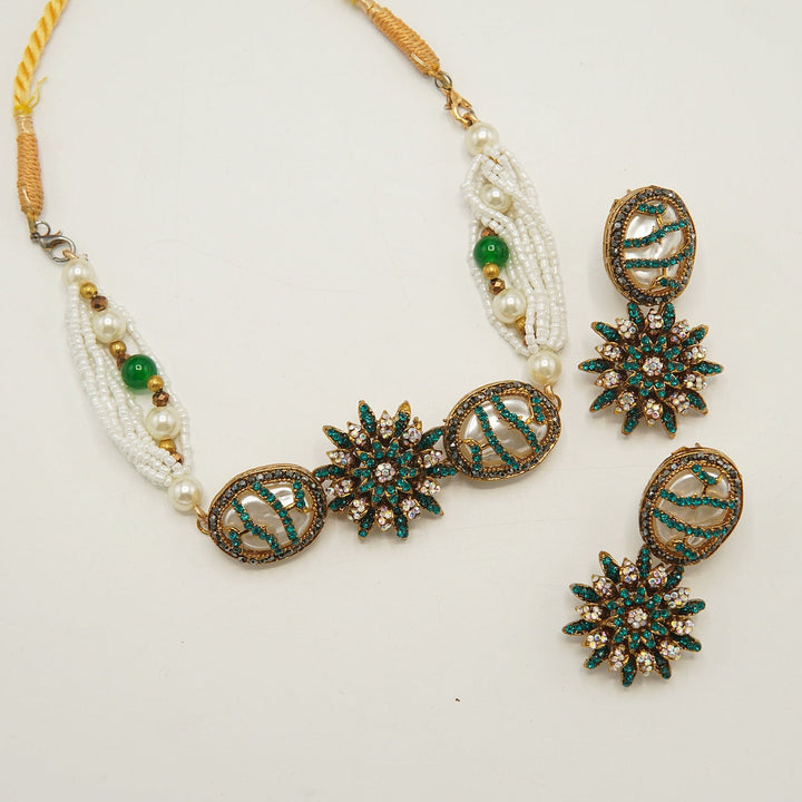 Turkish Mother Of Pearl Half Choker Set - tlmjewels