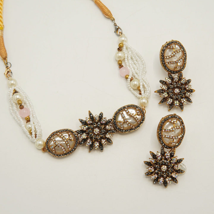 Turkish Mother Of Pearl Half Choker Set - tlmjewels