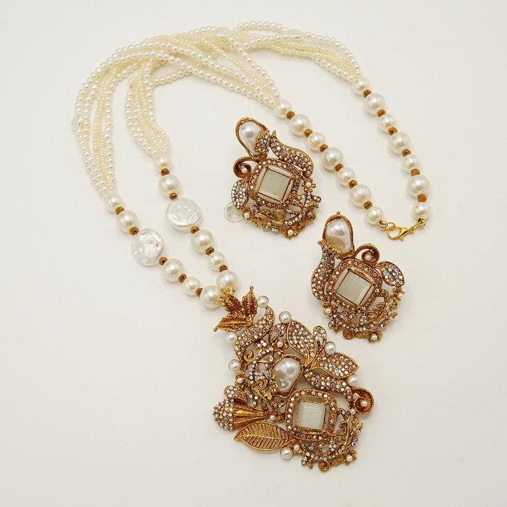 Turkish Mother Of Pearl Royal Mala Set - tlmjewels