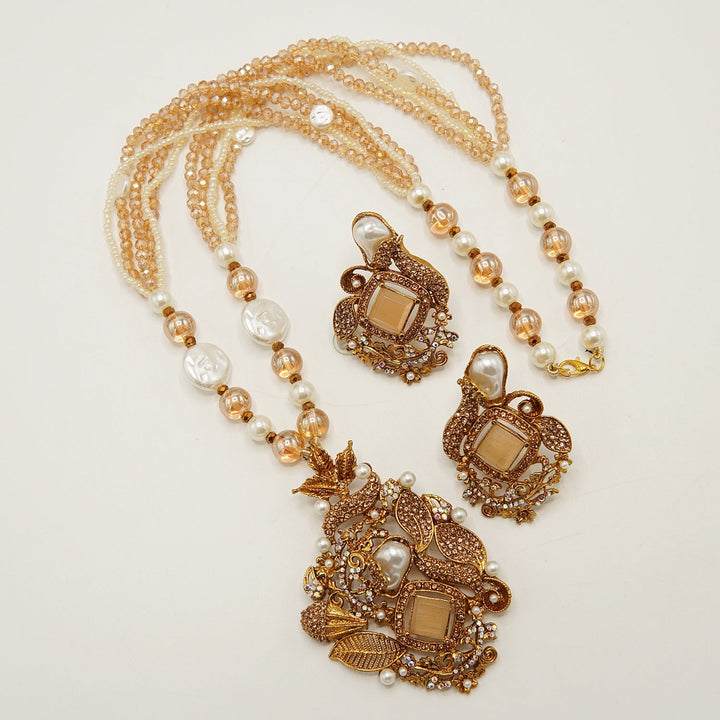 Turkish Mother Of Pearl Royal Mala Set - tlmjewels