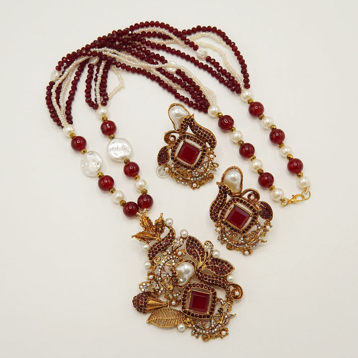 Turkish Mother Of Pearl Royal Mala Set - tlmjewels