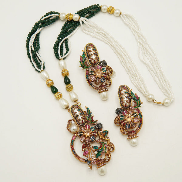 Turkish Multi Colored M.O.P Pendant Mala Set - tlmjewels