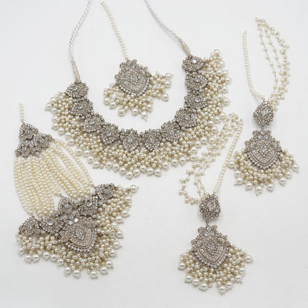 Victoria Silver Zirconia Bridal Set - Bridal Sets - tlmjewels Pakistan