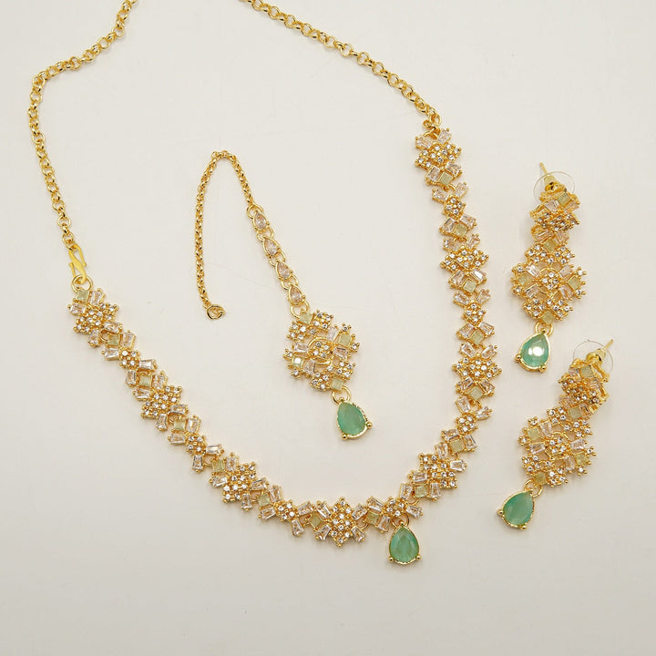 Zircone And Tapers Party Wear Necklace Set - tlmjewels