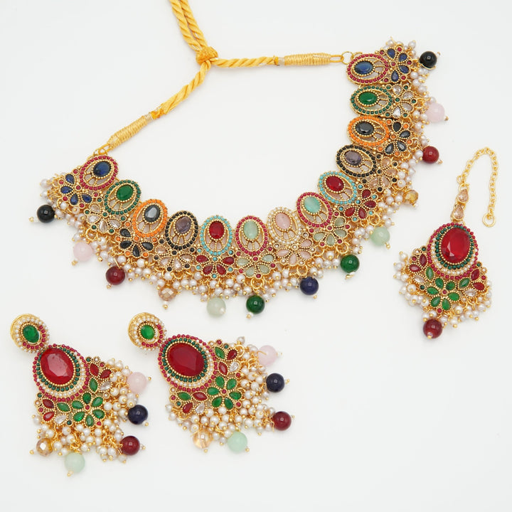 Zircone Semi Bridal Necklace Set - tlmjewels
