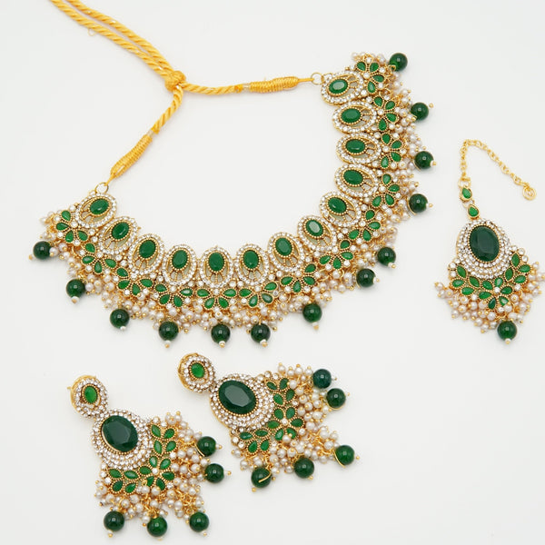 Zircone Semi Bridal Necklace Set - tlmjewels