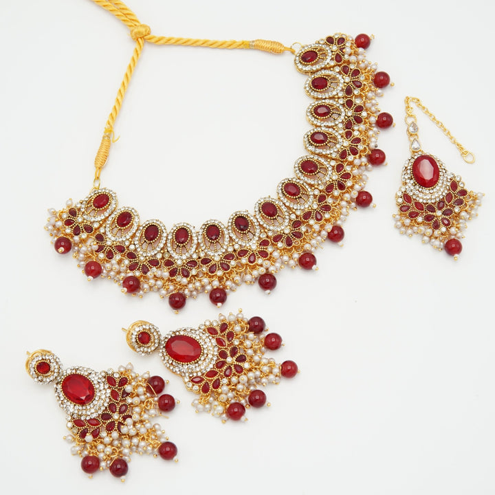 Zircone Semi Bridal Necklace Set - tlmjewels
