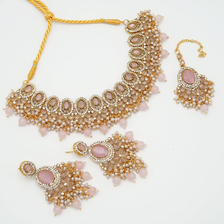 Zircone Semi Bridal Necklace Set - tlmjewels