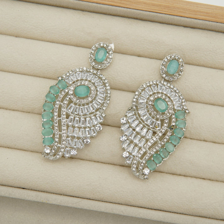 Zirconers Tapers Antique Tone Earrings - tlmjewels