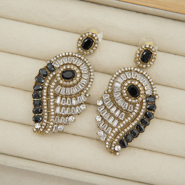 Zirconers Tapers Antique Tone Earrings - tlmjewels