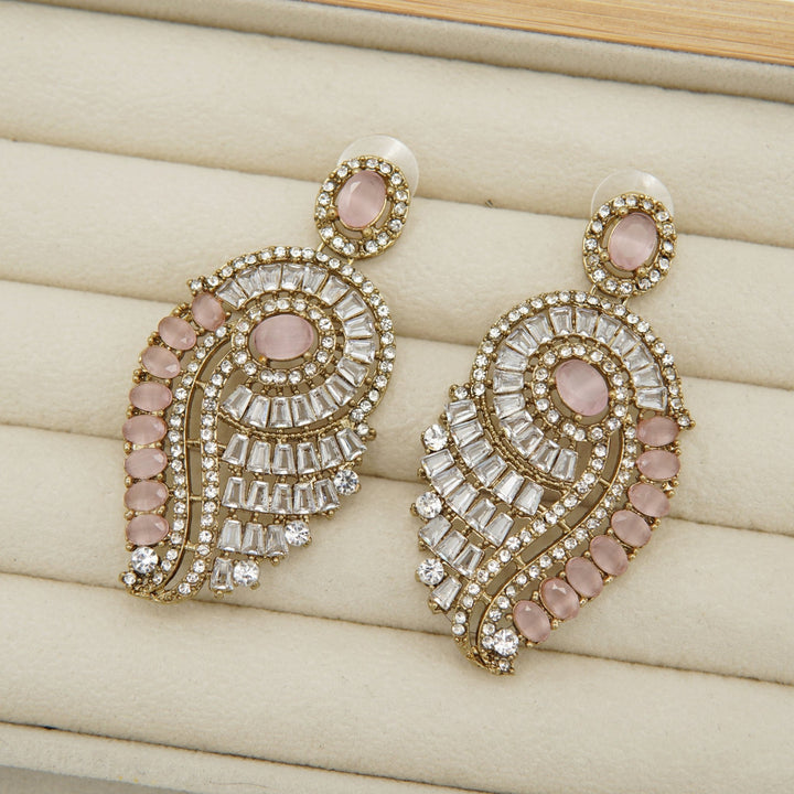 Zirconers Tapers Antique Tone Earrings - tlmjewels