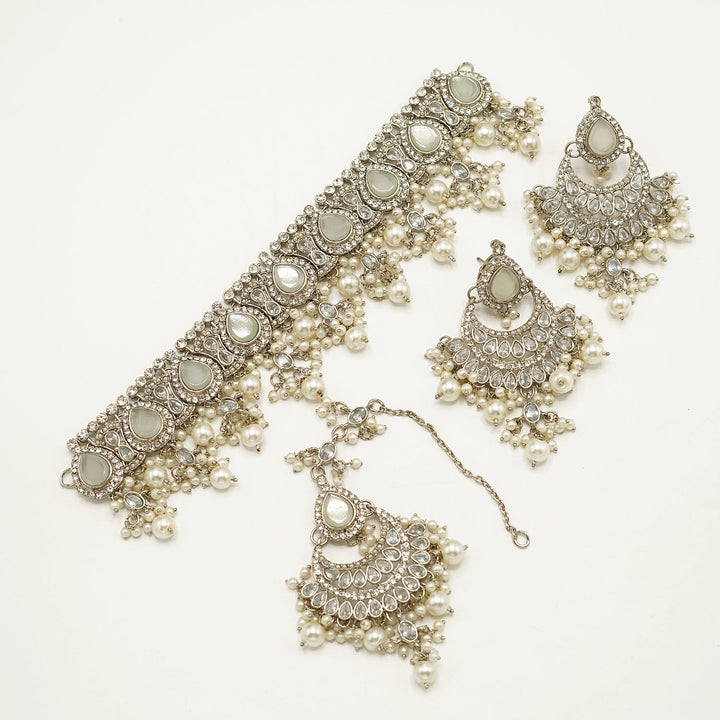 Zircones And Gems Stones Necklace Set - tlmjewels