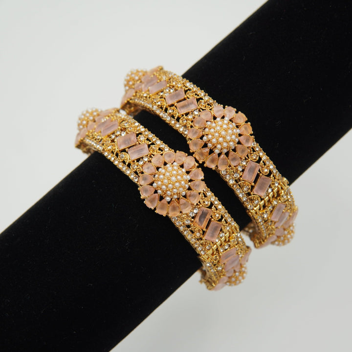 Zircones And Pearls Bangles - tlmjewels