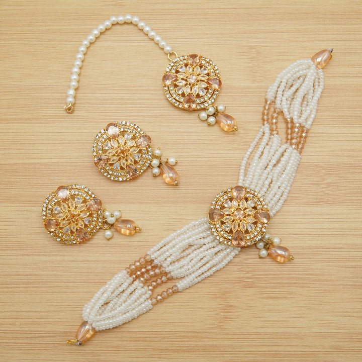 Zircones And Polkis Party Wear Choker Sets - tlmjewels