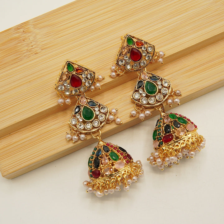 Zircones Filled Layers Jhumkay - tlmjewels