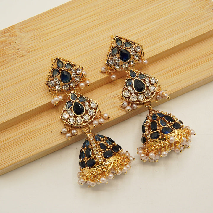 Zircones Filled Layers Jhumkay - tlmjewels