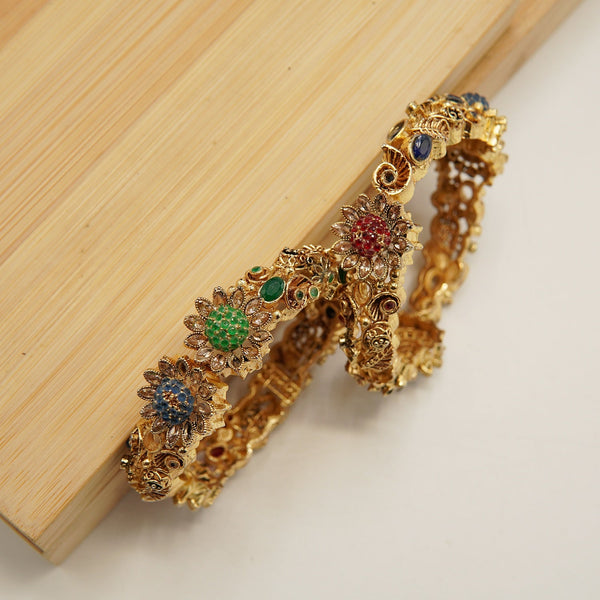 Zircones Full Stones Double Sided Bangles Pair - tlmjewels