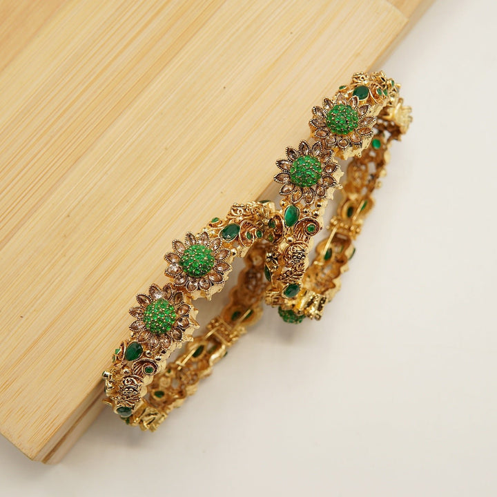 Zircones Full Stones Double Sided Bangles Pair - tlmjewels