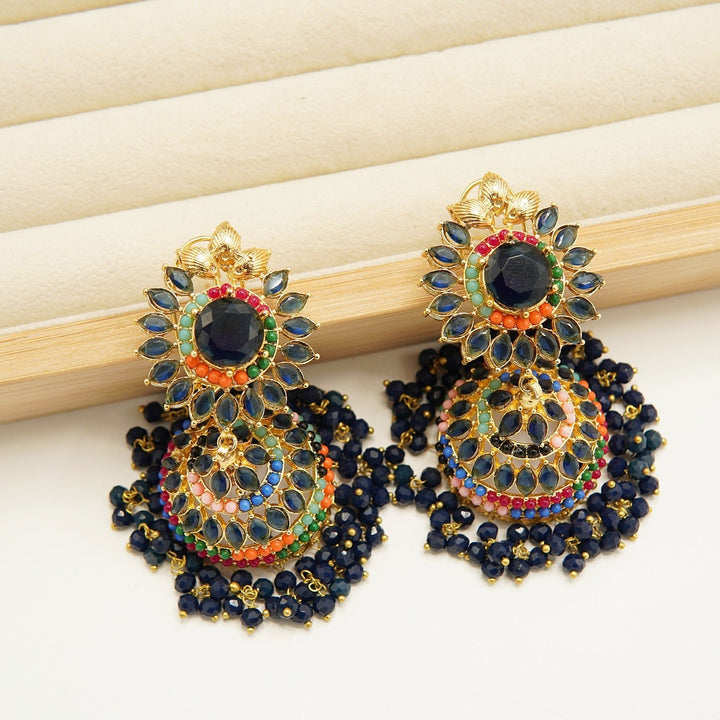 Zircones Gem Stone Nauratan Jhumkay - tlmjewels