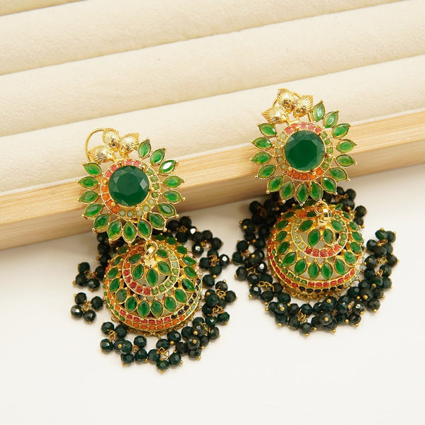 Zircones Gem Stone Nauratan Jhumkay - tlmjewels