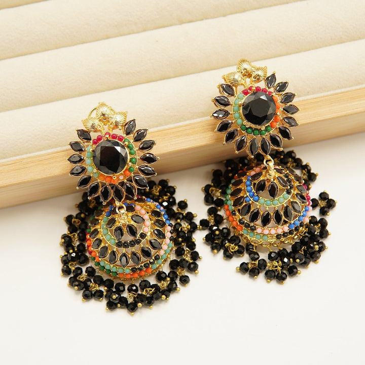 Zircones Gem Stone Nauratan Jhumkay - tlmjewels