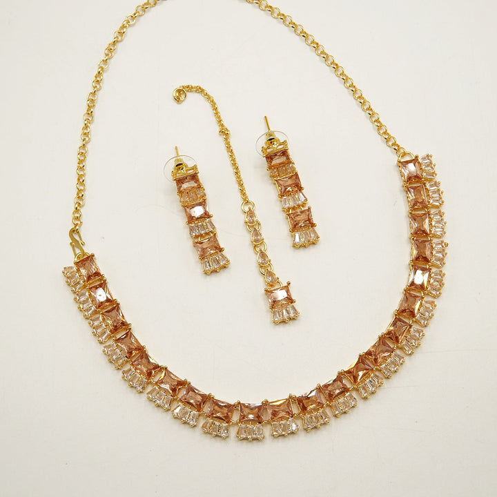 Zircones Party Wear Elegant Necklace Set - tlmjewels