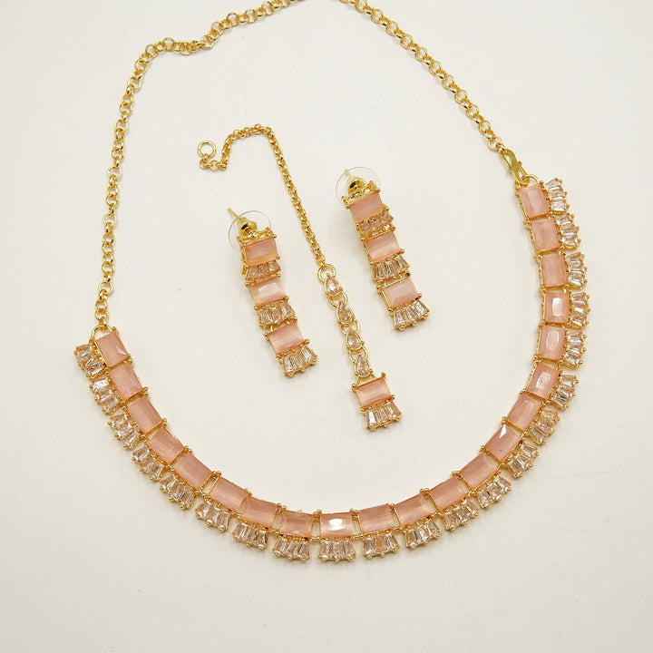 Zircones Party Wear Elegant Necklace Set - tlmjewels