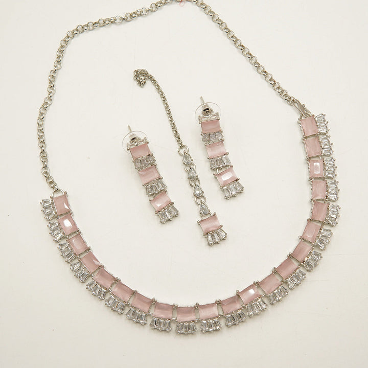Zircones Party Wear Elegant Necklace Set - tlmjewels