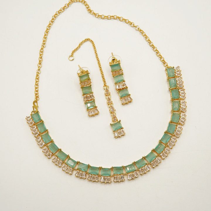 Zircones Party Wear Elegant Necklace Set - tlmjewels