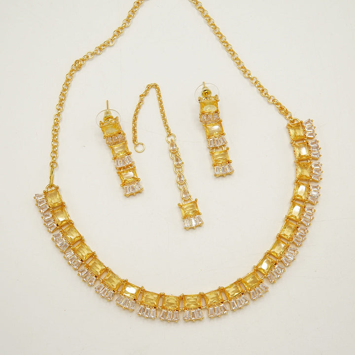Zircones Party Wear Elegant Necklace Set - tlmjewels