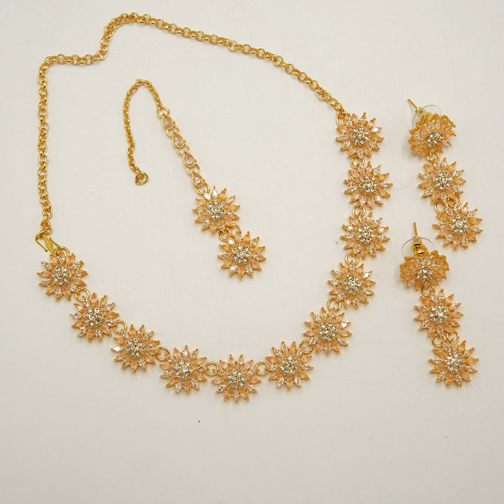 Zircones Sunflower Necklace Set - tlmjewels