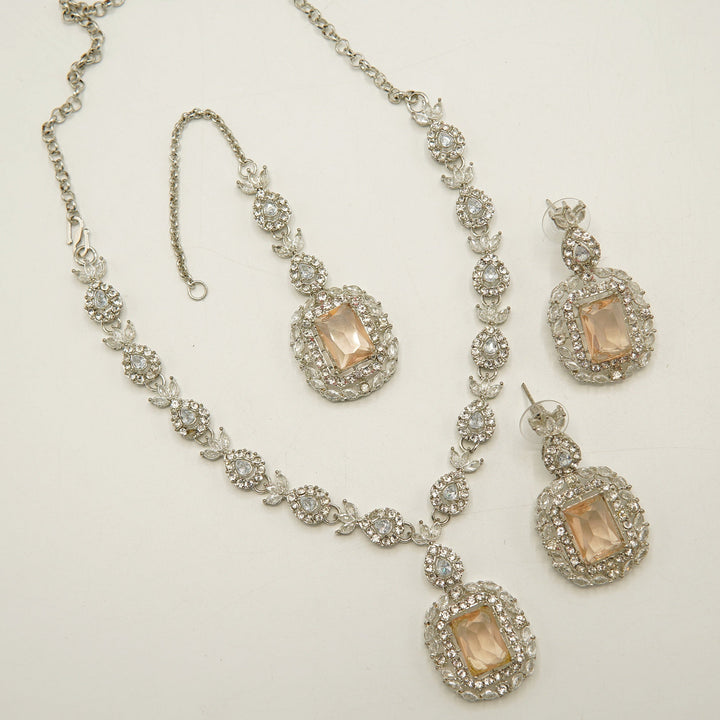 Zirconia Doublets Diamonds Necklace Set - tlmjewels