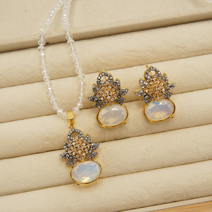Zirconia Doublets Locket Set - tlmjewels