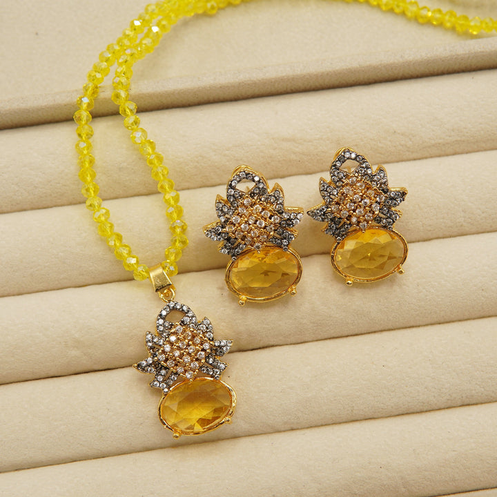 Zirconia Doublets Locket Set - tlmjewels