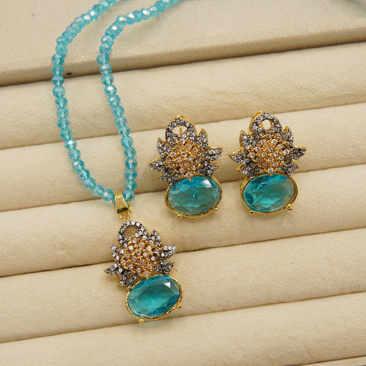 Zirconia Doublets Locket Set - tlmjewels