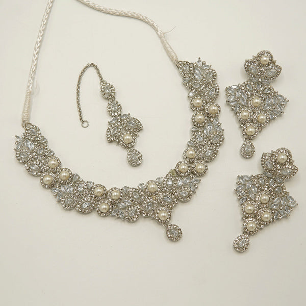 Zirconia Pearl Party Wear Set - tlmjewels
