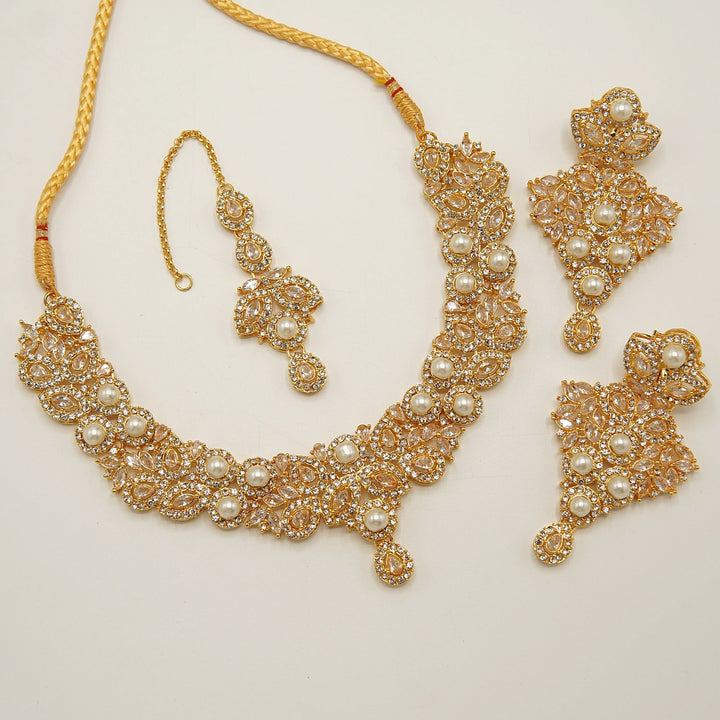 Zirconia Pearl Party Wear Set - tlmjewels