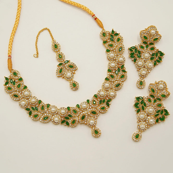 Zirconia Pearl Party Wear Set - tlmjewels