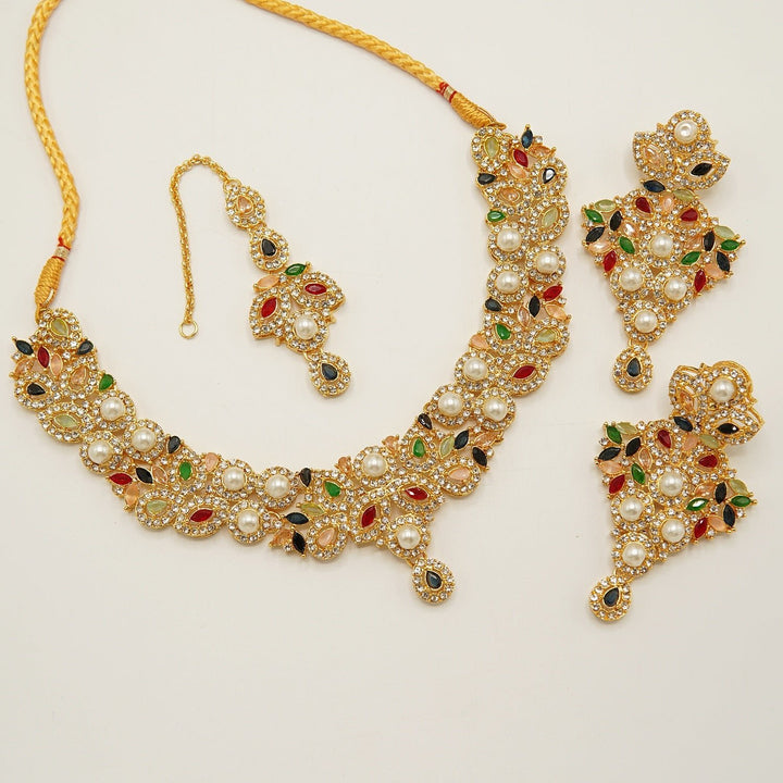 Zirconia Pearl Party Wear Set - tlmjewels