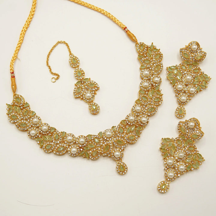 Zirconia Pearl Party Wear Set - tlmjewels