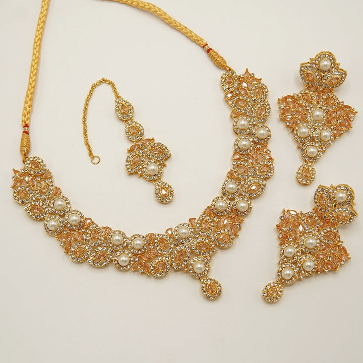 Zirconia Pearl Party Wear Set - tlmjewels
